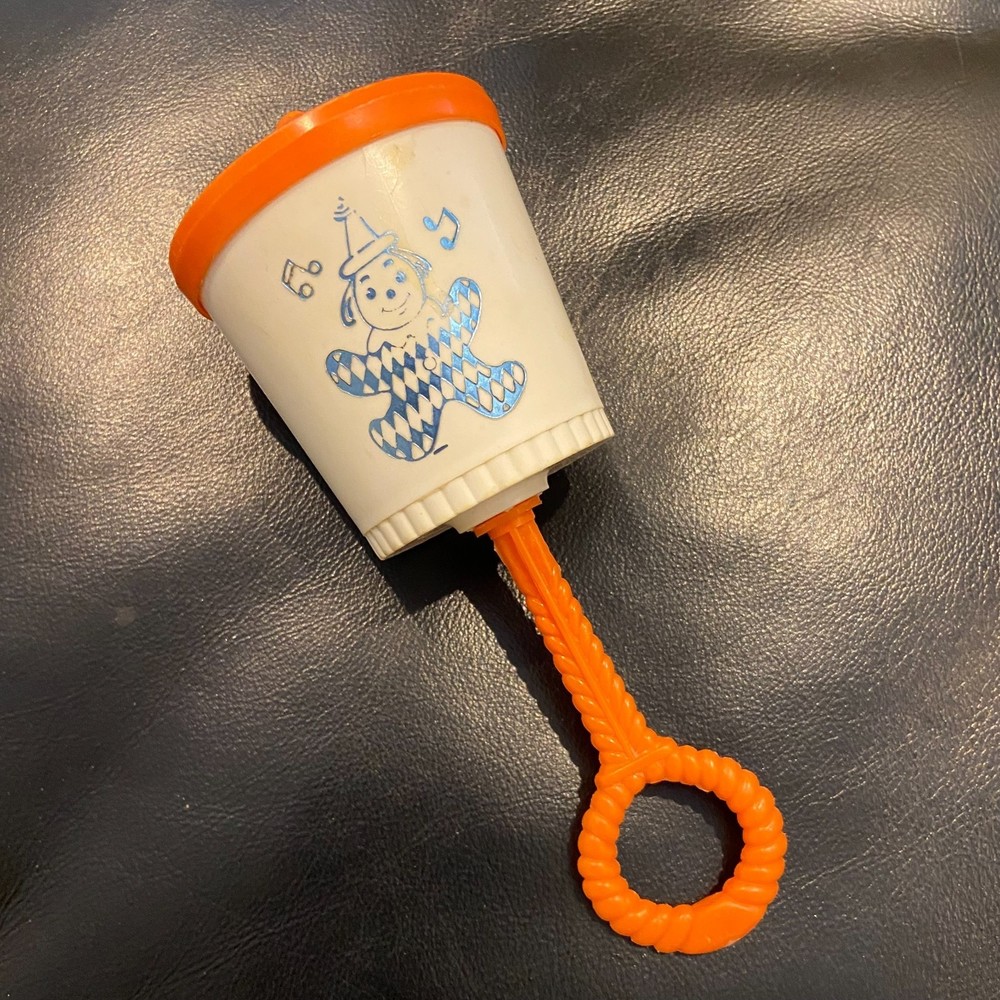 RATTLE Vintage Plastic Rattle Baby Rattle Clown Music Jingle Rattle, Baby Toy